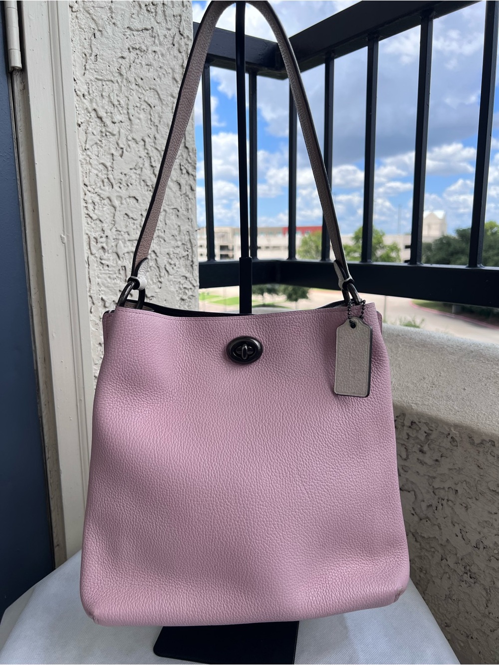 Coach Carlie Pebbled Leather Shoulder Bag in Colorblock